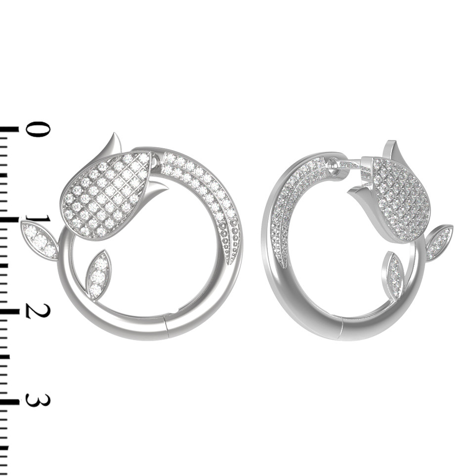 Серьги из белого золота c бриллиантами