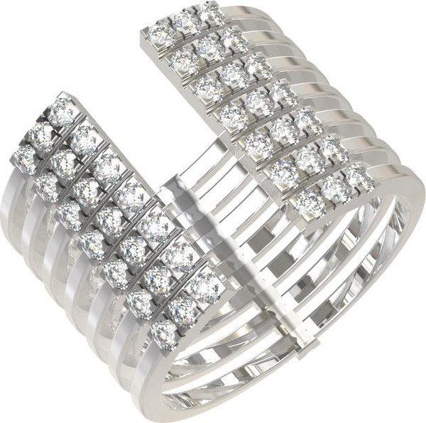 Кольцо из белого золота c бриллиантами