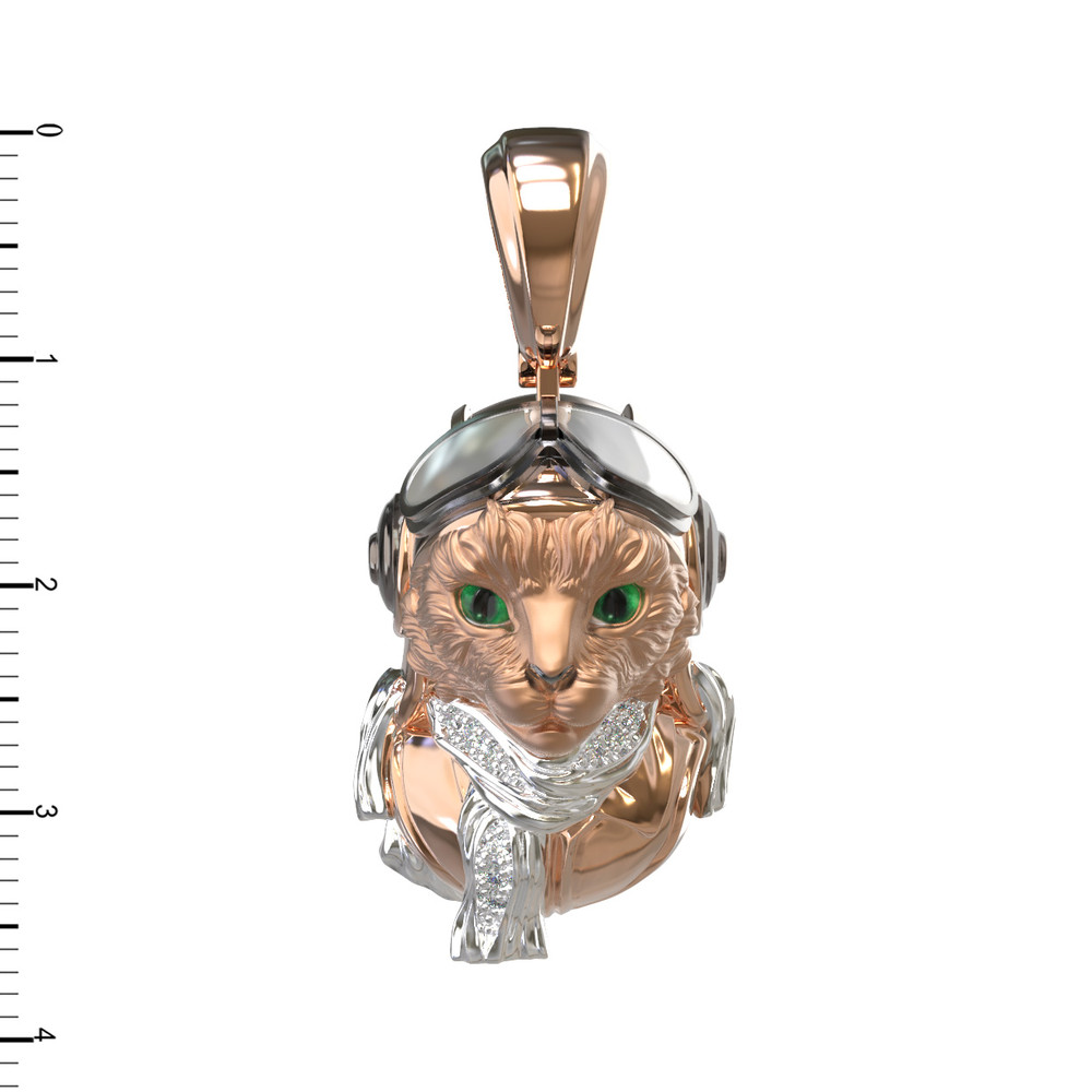 Подвеска из золота c эмалью, бриллиантами и рубином