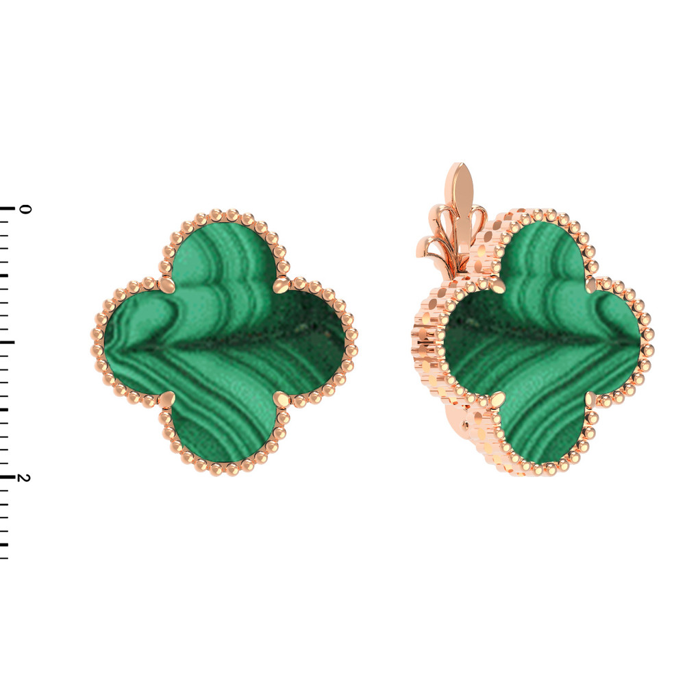 Серьги из золота c малахитом