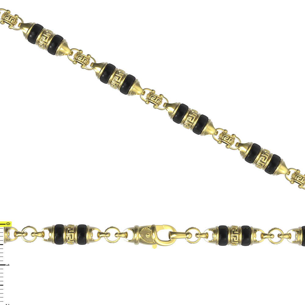 Цепь из лимонного золота c ониксом