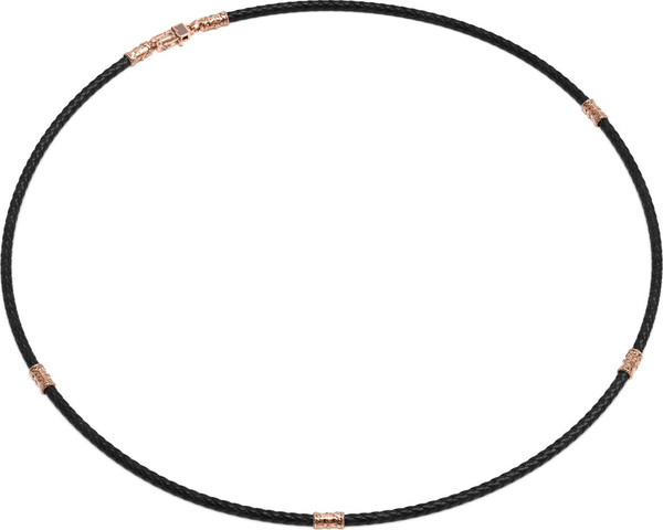 Гайтан из золота c кожаным шнурком