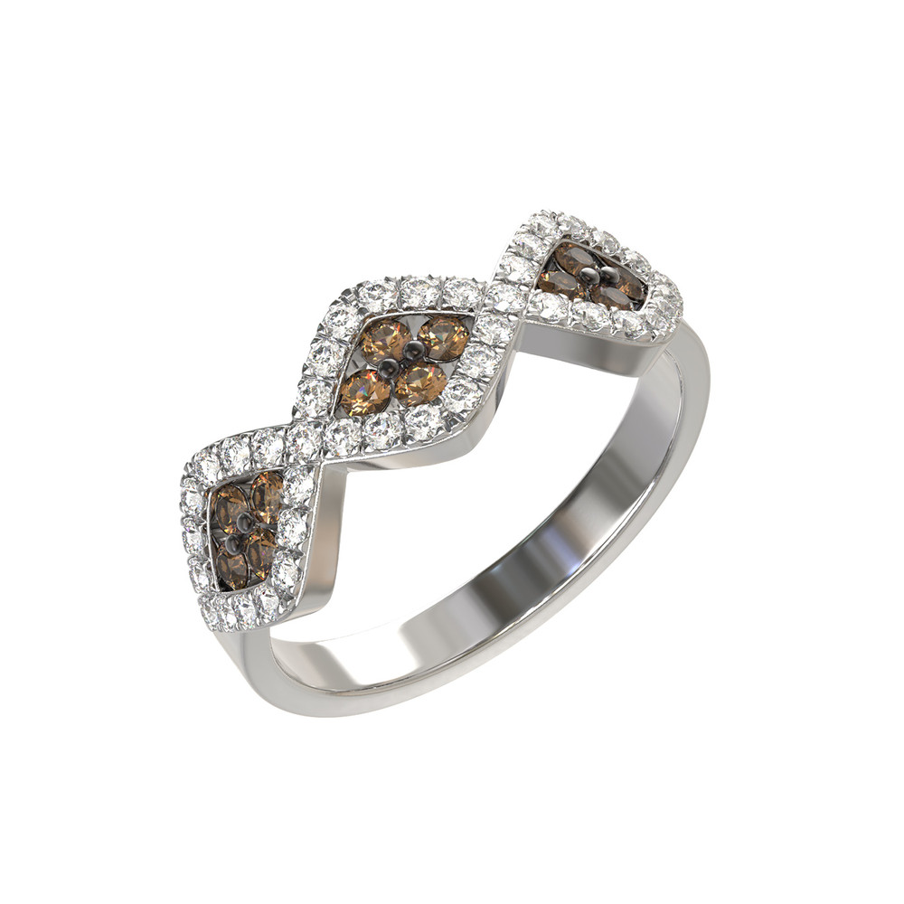 Кольцо из белого золота c бриллиантами