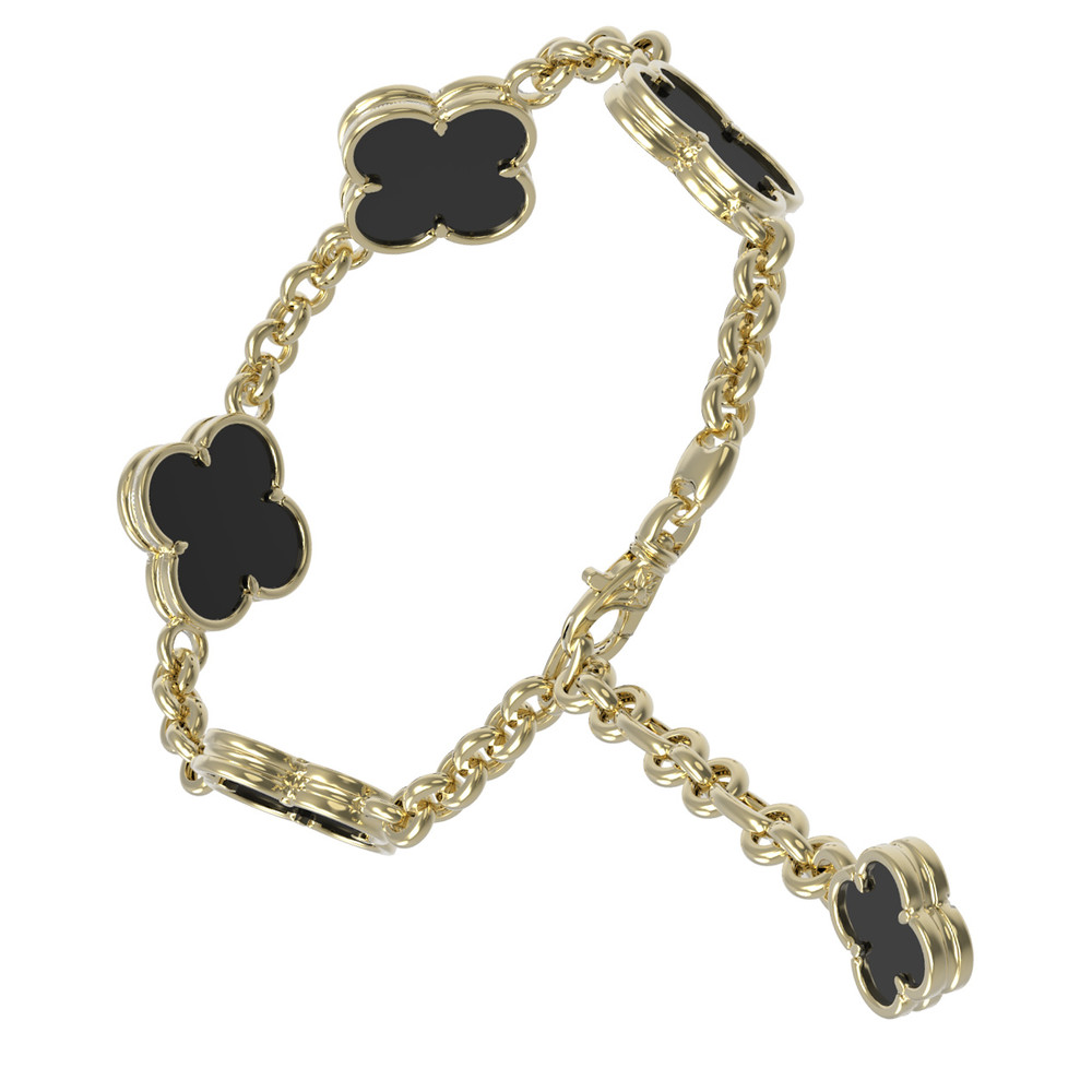 Браслет из лимонного золота c ониксом