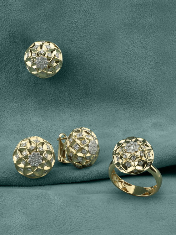 Подвеска из лимонного золота c бриллиантами