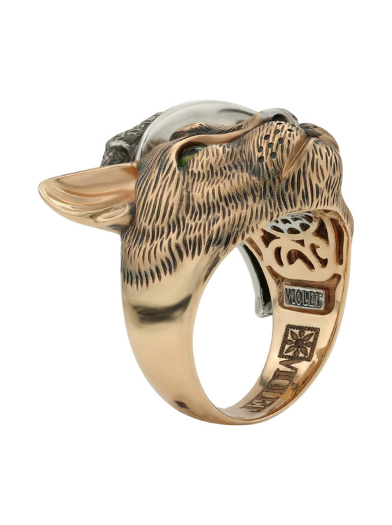 Кольцо из золота c эмалью