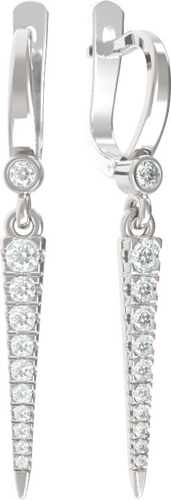 Серьги из белого золота c бриллиантами