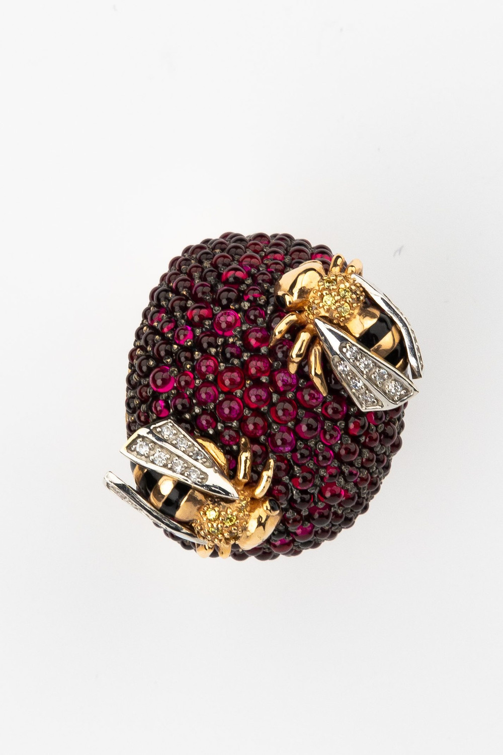 Кольцо из золота c эмалью и фианитом