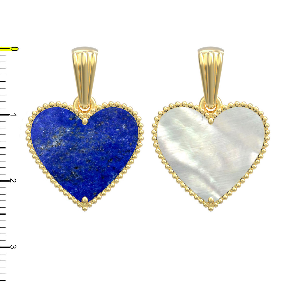 Подвеска из лимонного золота c лазуритом и перламутром