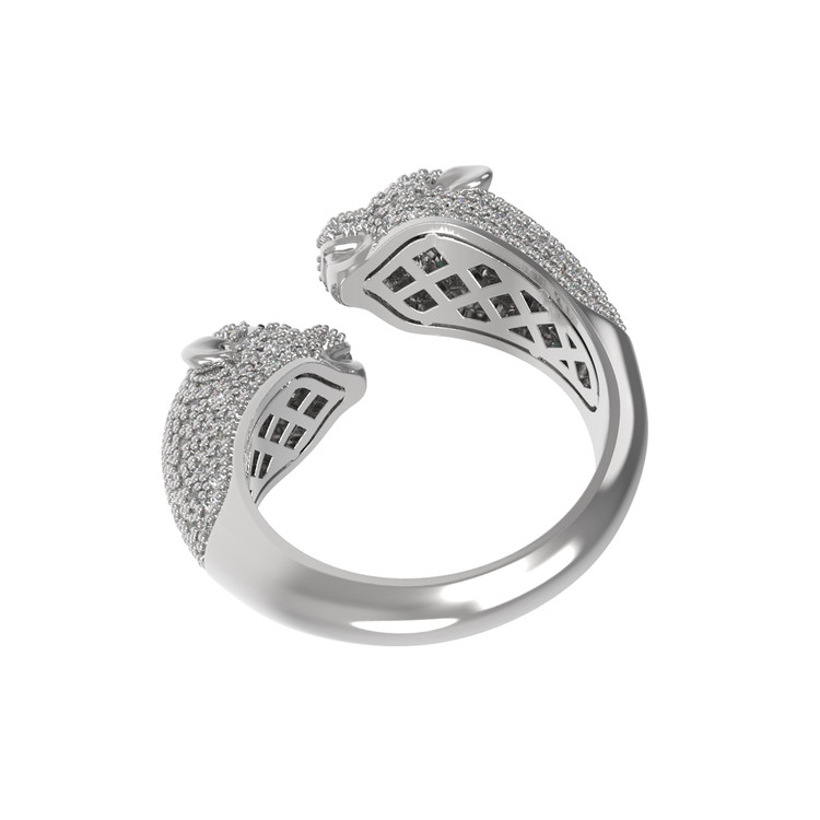 Кольцо из белого золота c бриллиантами и изумрудом