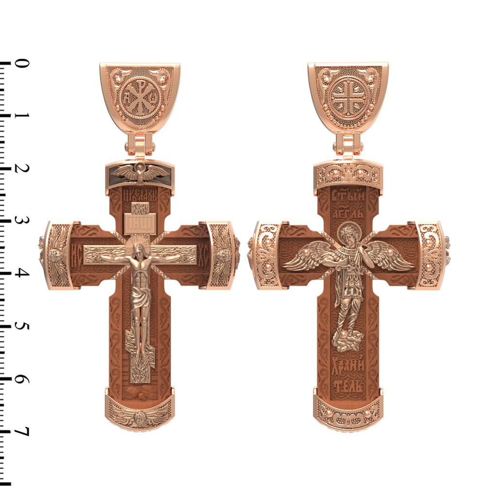 Крест из золота c деревом груши