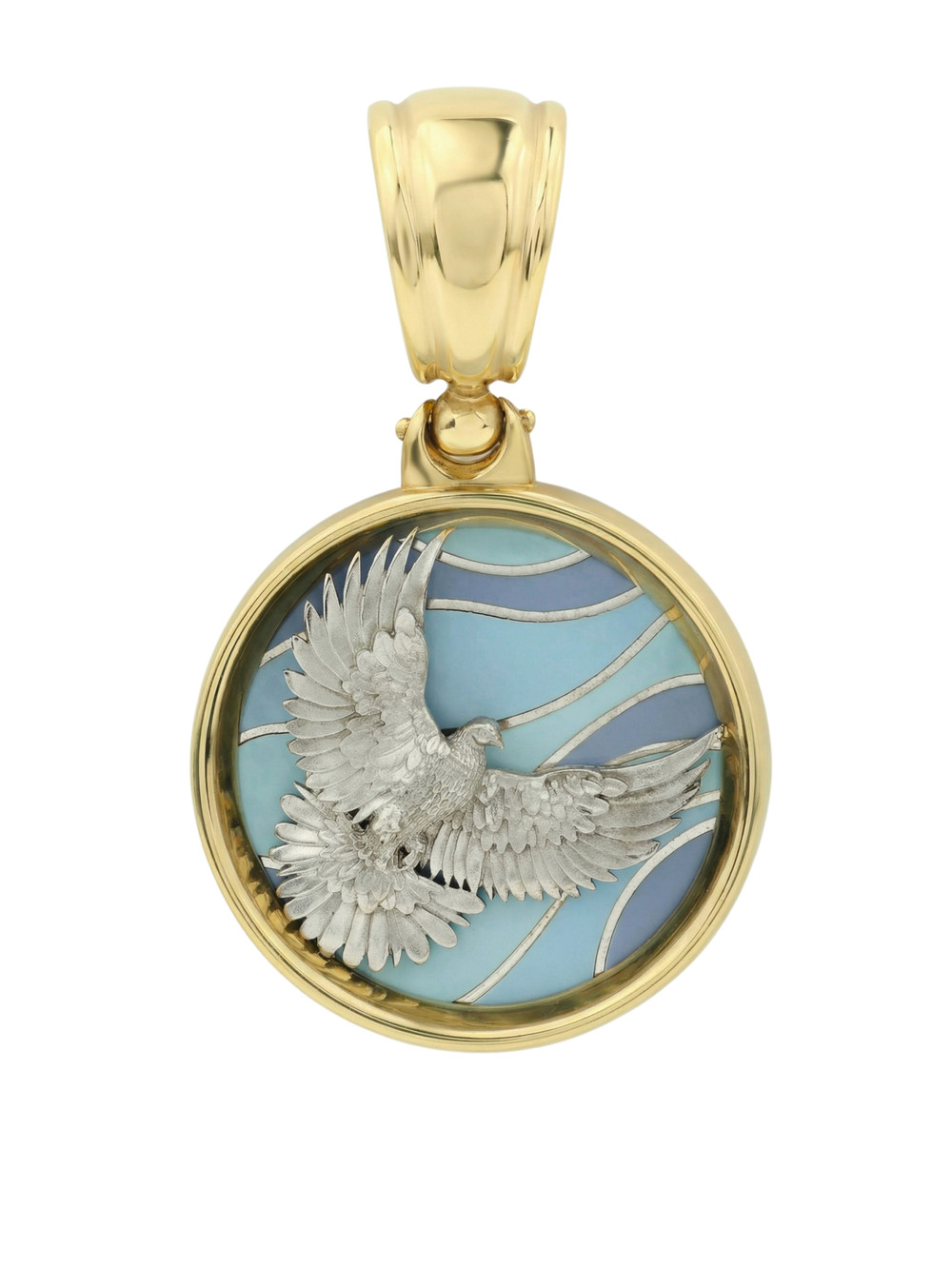 Подвеска из лимонного золота c эмалью