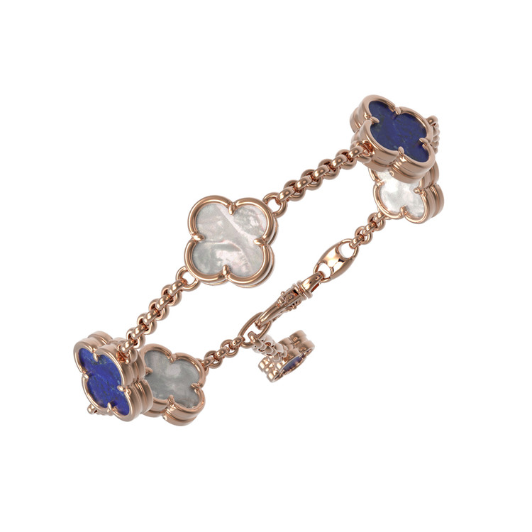 Браслет из золота c лазуритом и перламутром