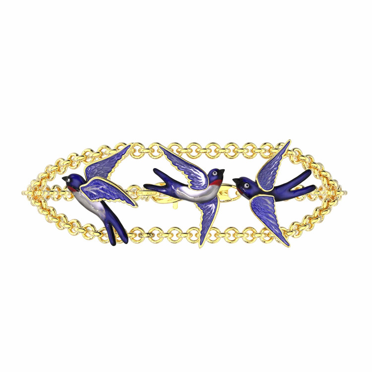 Браслет из лимонного золота c эмалью и топазом London