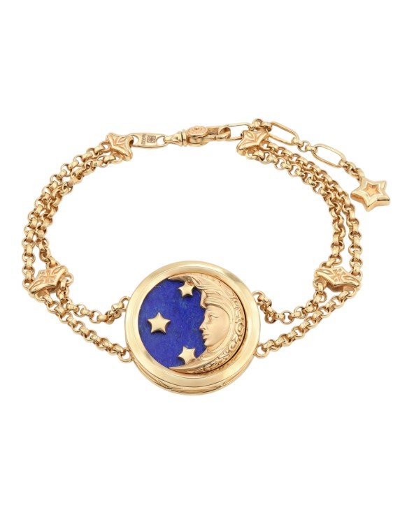 Браслет из лимонного золота c бирюзой и лазуритом