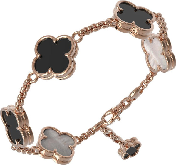 Браслет из золота c ониксом и перламутром