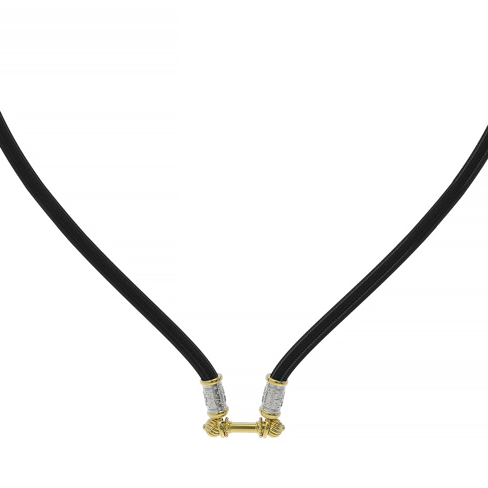 Шнурок шёлковый из лимонного золота c шёлковым шнурком