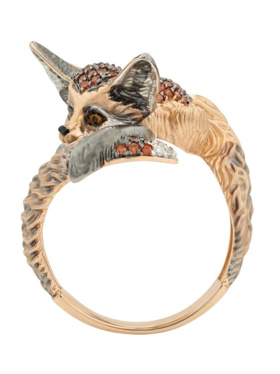 Кольцо из золота c эмалью и фианитом