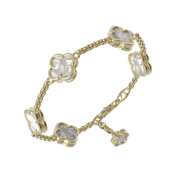 Браслет из лимонного золота c перламутром