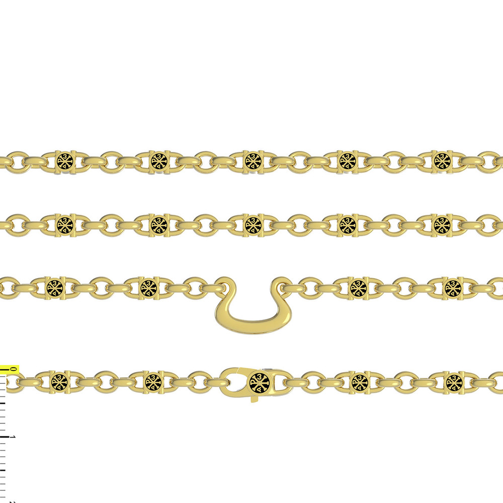 Цепь из лимонного золота c эмалью