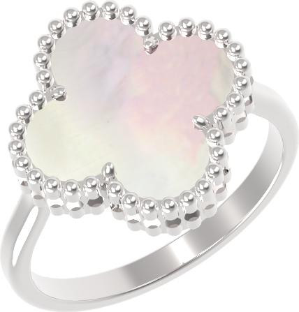 Кольцо из белого золота c перламутром