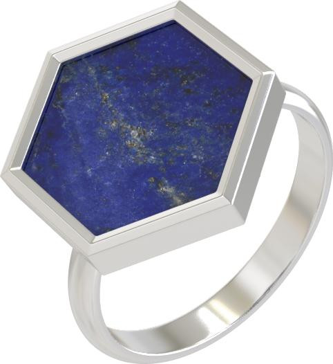 Кольцо из белого золота c лазуритом