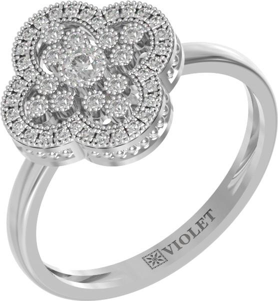 Кольцо из белого золота c бриллиантами