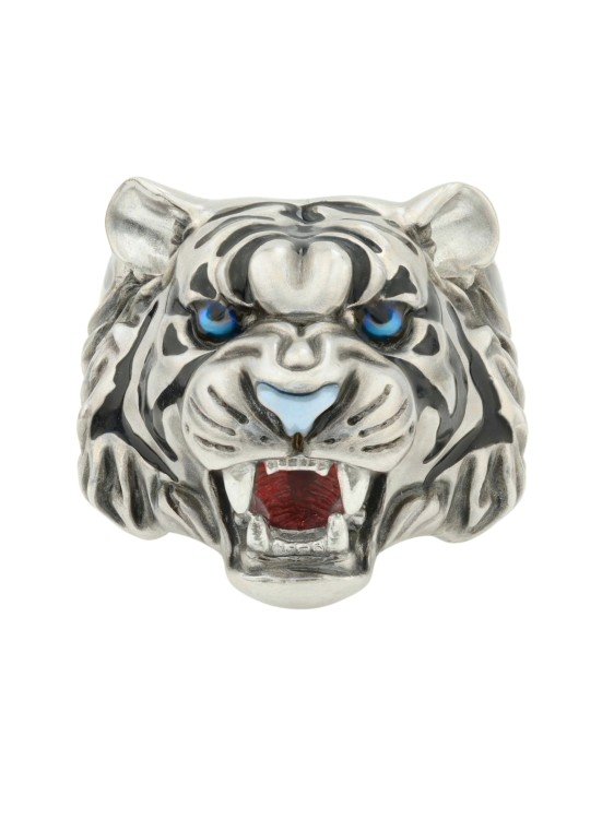 Кольцо из белого золота c эмалью