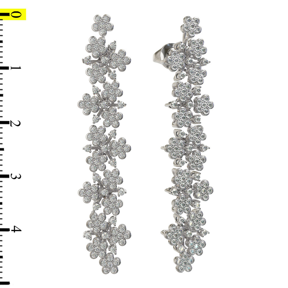 Серьги из белого золота c бриллиантами