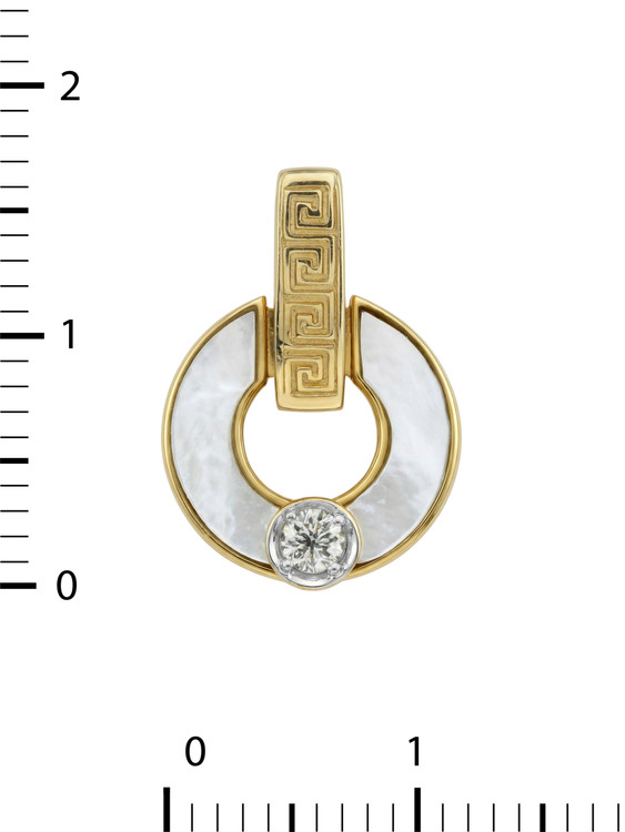 Подвеска из лимонного золота c бриллиантами и перламутром