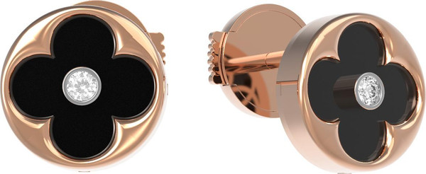 Серьги из золота c бриллиантами и ониксом