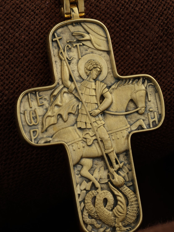 Крест из лимонного золота