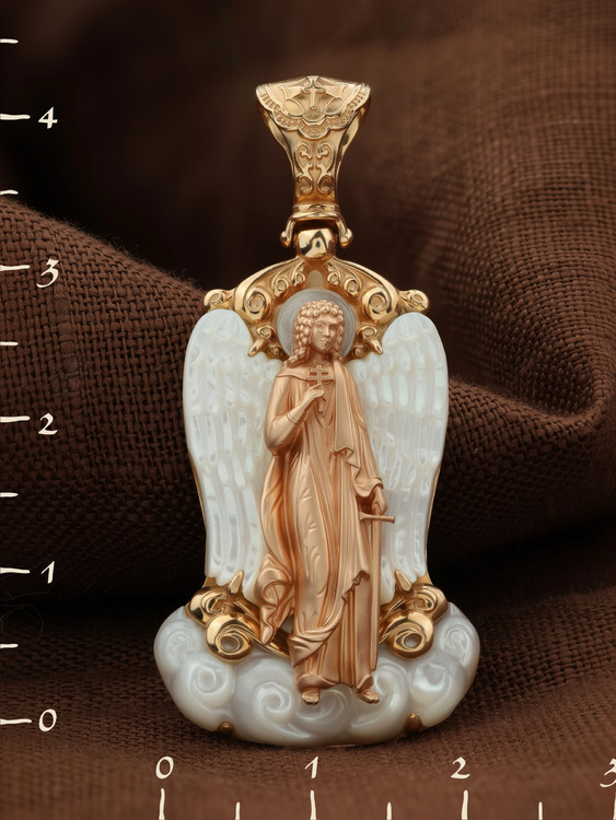 Образок из золота c перламутром