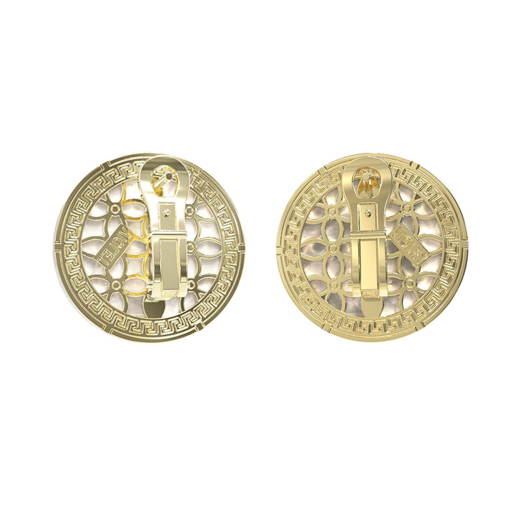 Серьги из лимонного золота c эмалью и перламутром