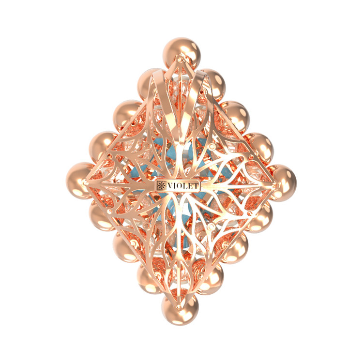 Подвеска из золота c бирюзой и перламутром