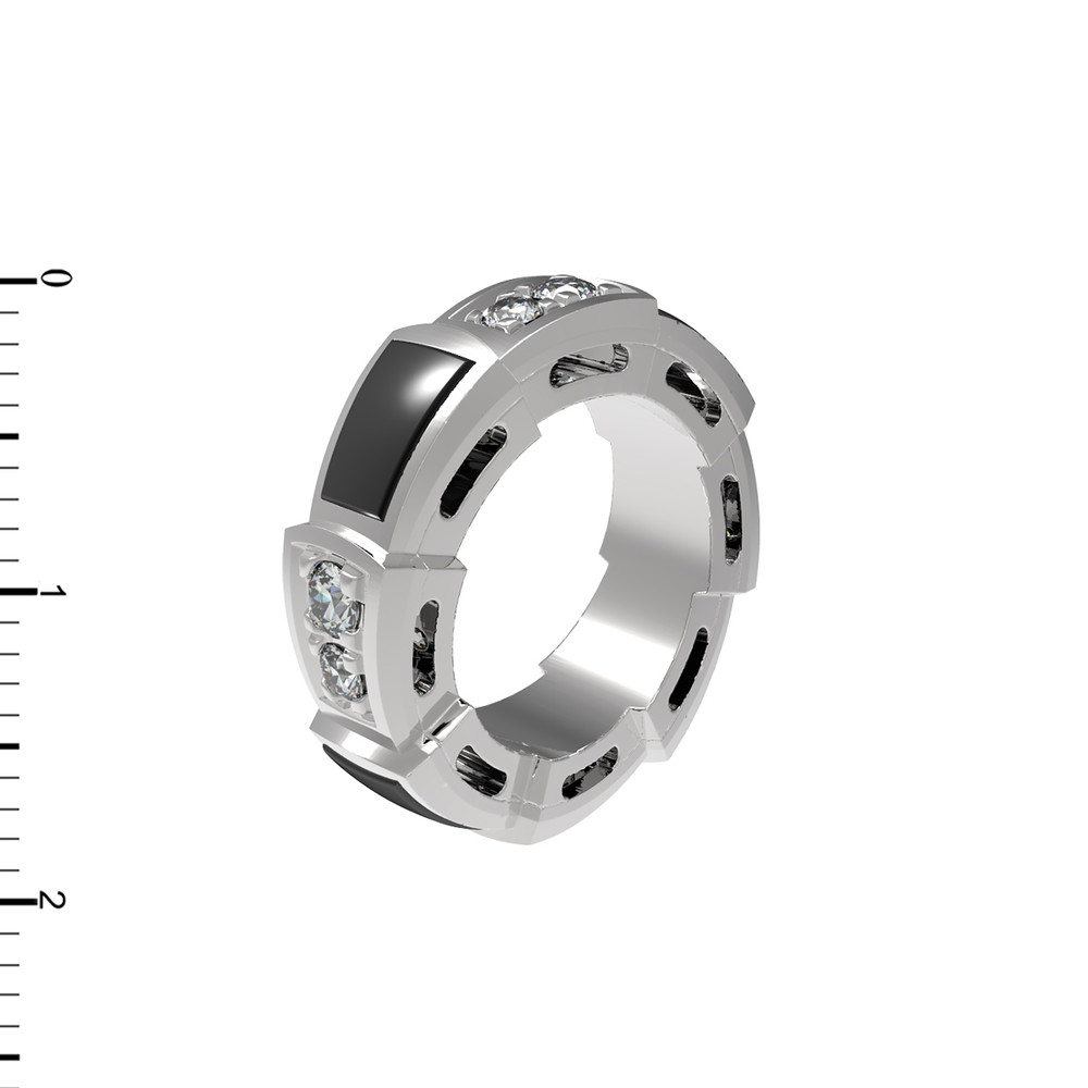 Подвеска из белого золота c бриллиантами и ониксом