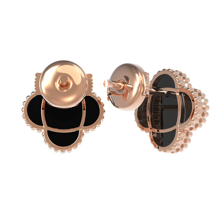 Серьги из золота c ониксом