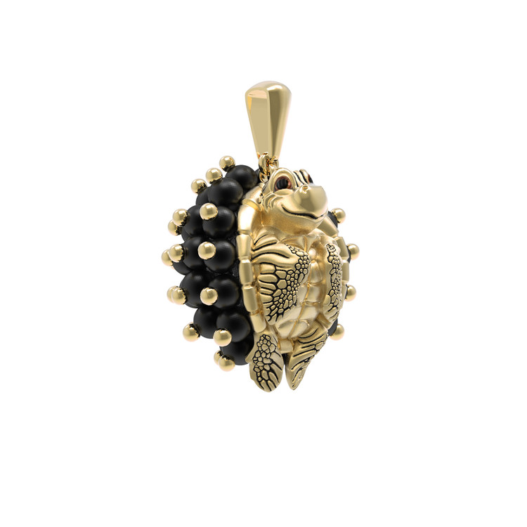 Подвеска из лимонного золота c эмалью и ониксом