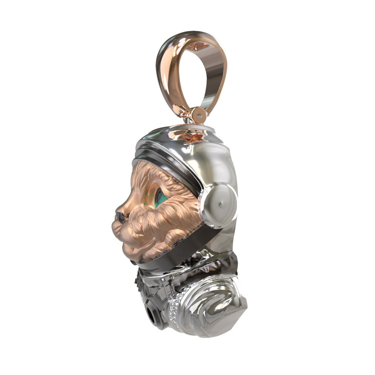 Подвеска из золота c эмалью, бриллиантами и рубином