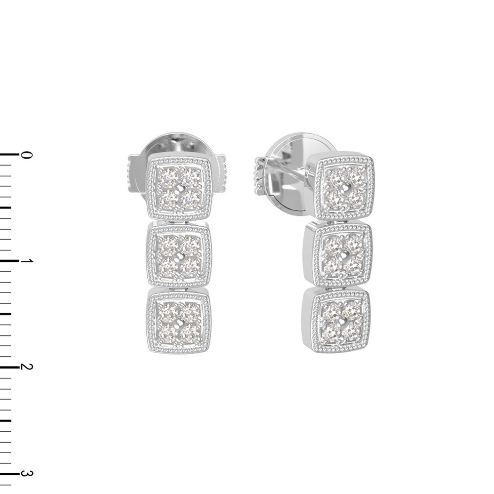 Серьги из белого золота c бриллиантами