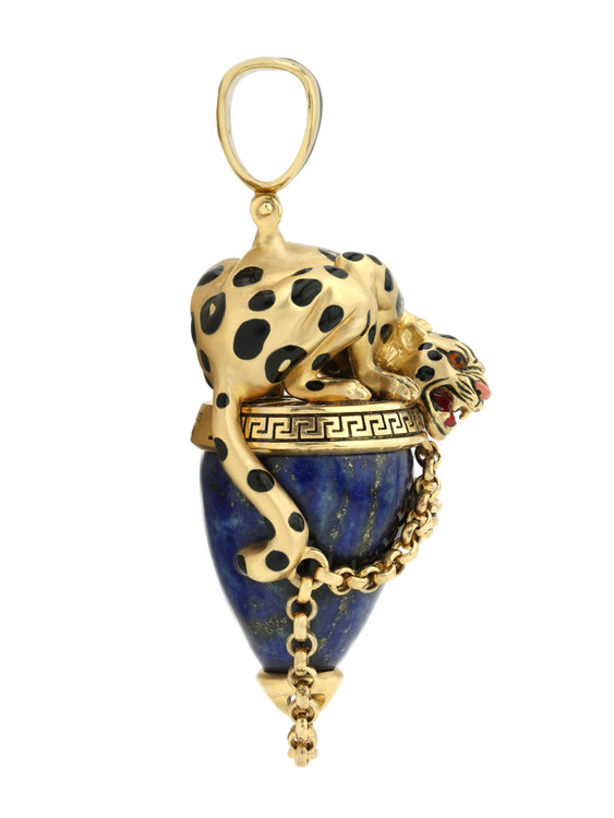 Подвеска из лимонного золота c эмалью и лазуритом