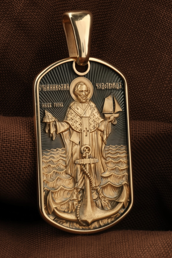 Образок из золота c эмалью