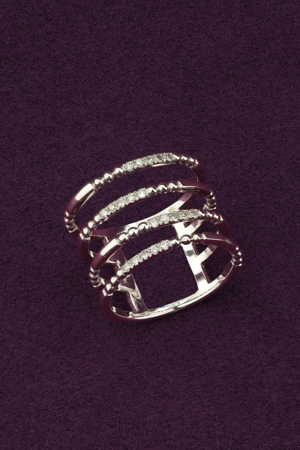 Кольцо из белого золота c бриллиантами