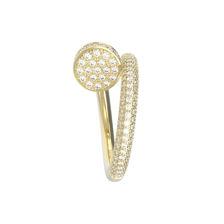 Кольцо из лимонного золота c бриллиантами