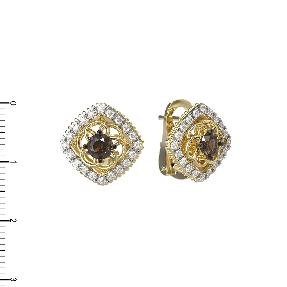 Серьги из лимонного золота c бриллиантами