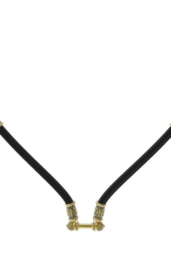 Шнурок шёлковый из лимонного золота c шёлковым шнурком