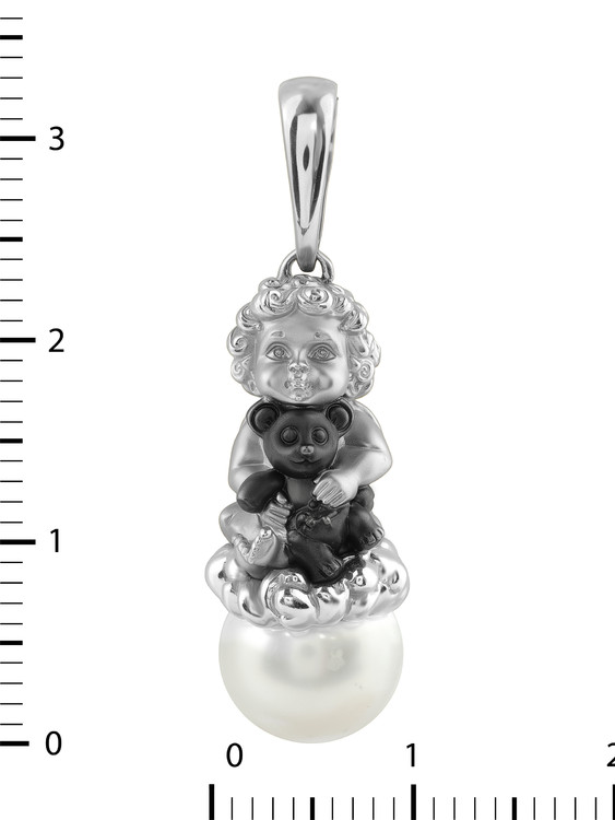 Подвеска из белого золота c жемчугом