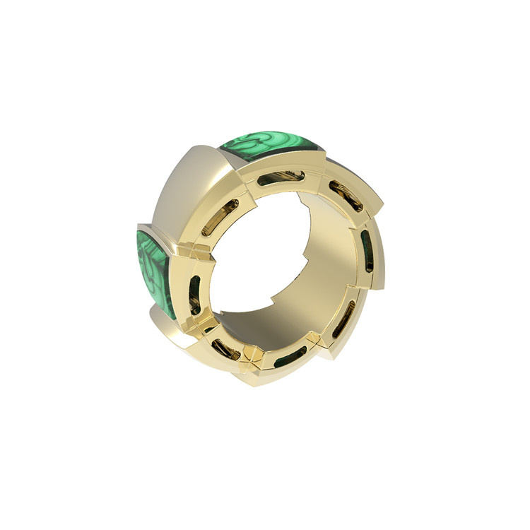 Подвеска из лимонного золота c малахитом