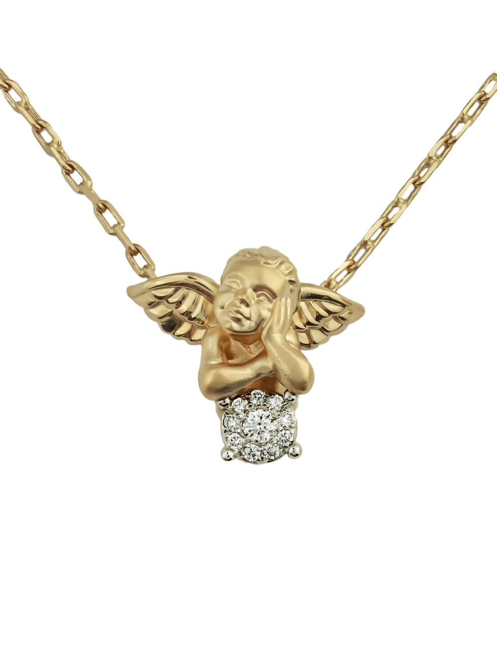 Колье из лимонного золота c бриллиантами