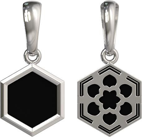 Подвеска из белого золота c ониксом